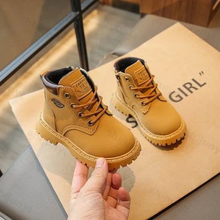 Children Ankle Boots 2025 Autumn Fashion Toddler Pu Leather Kids Short Boots Comfortable  Non Slip Outdoor Boys Girls Boots