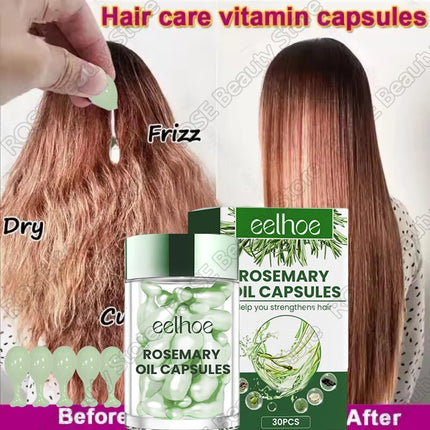 Capsules de vitamines capillaires à l'huile de kératine pour cheveux doux, lisses et brillants, nourrissants et réparateurs, produits de traitement pour cheveux abîmés et cassants.