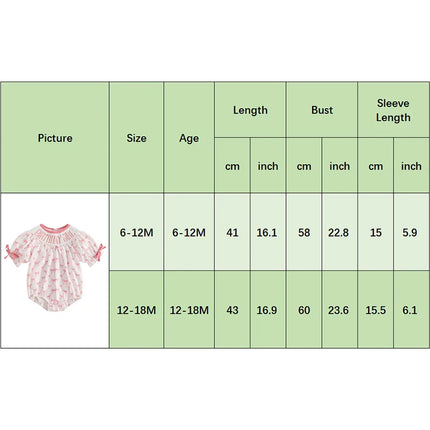 6M-18M Toddler Baby Girl Birthday Outfit Smocked Birthday Girl Embroidery Romper Bow Print Bodysuit Summer Outfit