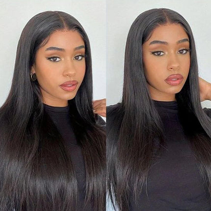 Malaysia Bone Straight 13*5*2 T Lace Wigs For Black Women 180% Density Silky Straight Transparent Human Hair Lace Front Wigs