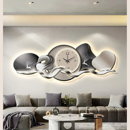 Art Mural Luxury Wall Clocks Interior Aesthetic Silent Minimalist Wall Watch Nordic Restaurant Reloj Pared Home Decoration
