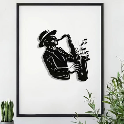 Elegant Saxophone Metal Wall Art - Minimalist Christmas Design, Perfect for Home & Office Decor, Living Room, Bedroom Decor