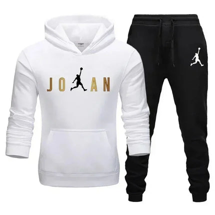 Men's fashionable casual sportswear, outdoor fitness jogging set, autumn and winter pullover hoodie + sweatpants two-piece set