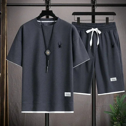 2025 Men's New Fashion Set, Casual Sportswear, Korean Fashion Classic, Summer Handsome Men's Set