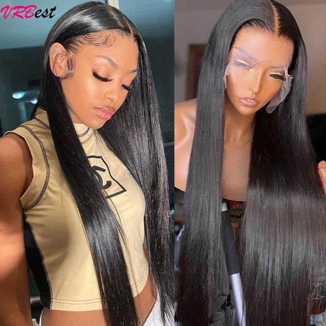 13x4 HD Transparent Straight Lace Frontal Wigs 12A Bob Wig Pre Plucked Glueless Full Lace Front Human Hair Wigs For Black Women