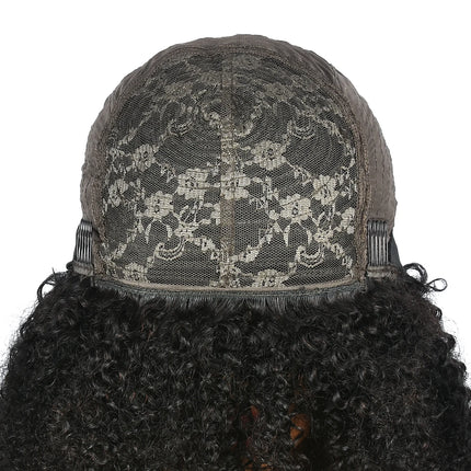 250% Afro Kinky Human Hair Wig With Bangs Machine Made Afro Kinky Curly Wigs For Women Brazilian Glueless Wigs 12“-16“ HairUGo