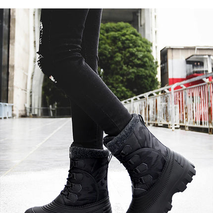Winter Mid-calf Duck Boots for Men Warm Outdoor Snow Boots Waterproof Hunting Boots Working Boots Mens Camouflage Outdoor Shoes