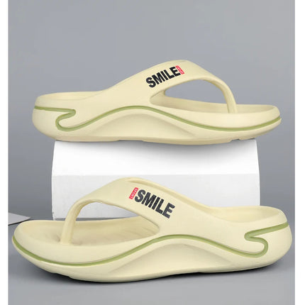 2025 Summer Man Slippers Soft Bottom Slides Non-slip Thick Soled Men's Slippers Flip Flops Indoor Outdoor Beach Sandals