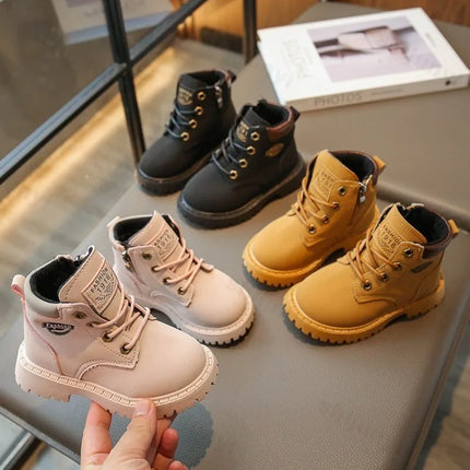 Children Ankle Boots 2025 Autumn Fashion Toddler Pu Leather Kids Short Boots Comfortable  Non Slip Outdoor Boys Girls Boots