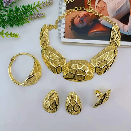 EMMA Jewellery Luxury Necklace Jewelry Sets For Women Dubai Gold Color African Arabic Wedding Bridal Collection Sets