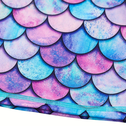 2-Piece Swimsuit Long-Sleeved Swimwear Kids Girl Crew Neck Scale Print Tops & Ruffle Detail Bikini Cut Briefs Swimming Suit 2025