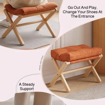 Foldable Sofa Footstool Living Room Stool Sofa Stool Living Room Footstool Solid Wood Casual Stool Portable Desk Footstool