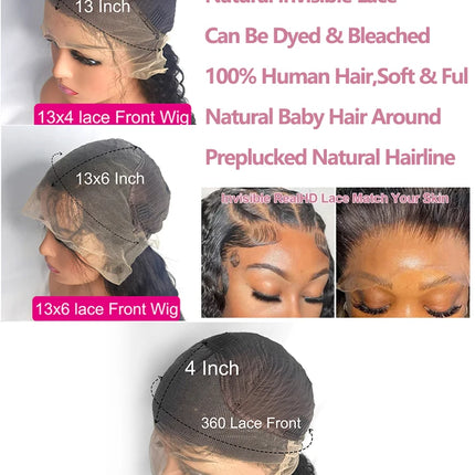 200 Density 13X4 13x16 Hd Lace Frontal Curly Human Hair Wig 30 Inch Brazilian For Women Transparent Lace Front Human Hair Wigs