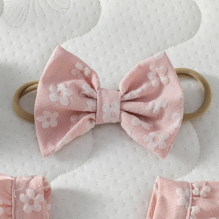 Baby Girls Summer Sleeveless Print Floral Cute Newborn-9M Triangle Jumpsuit For Outdoor Vacation Wear +Headband