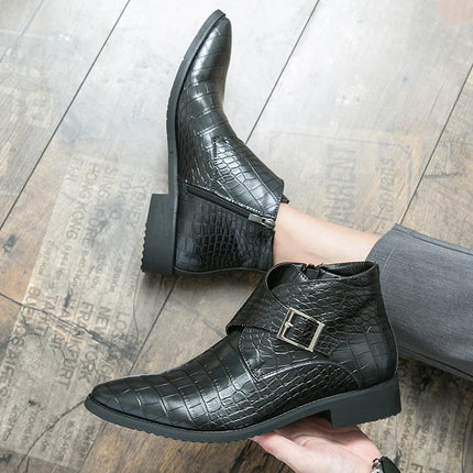 Hot Selling Pointed Chelsea Boots Europe America English Style High Top Shoes Men's Ankle Boots Office Men's Business Boots