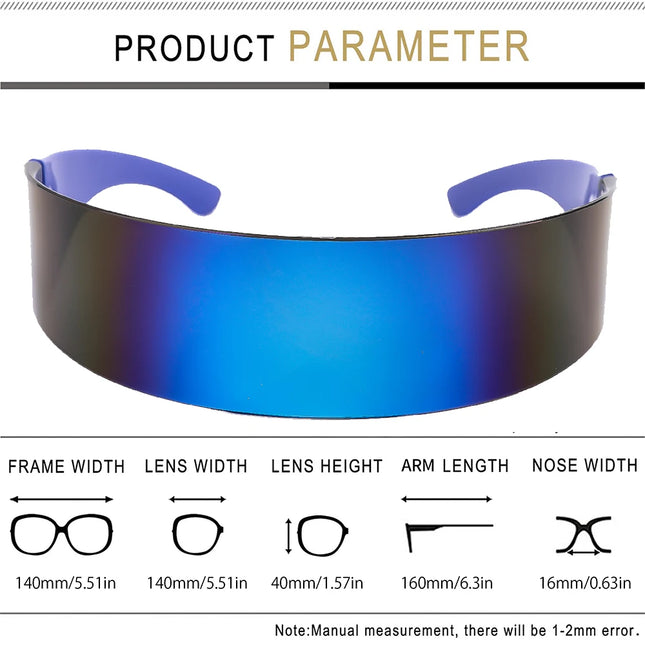 Lunettes de soleil Y2K Lunettes de technologie du futur