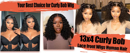 Short Kinky Curly 13x4 Glueless Wigs Lace Front Wig Human Hair Wear And Go Brazilian Remy Wigs Natural Black 4x4 Lace Closure