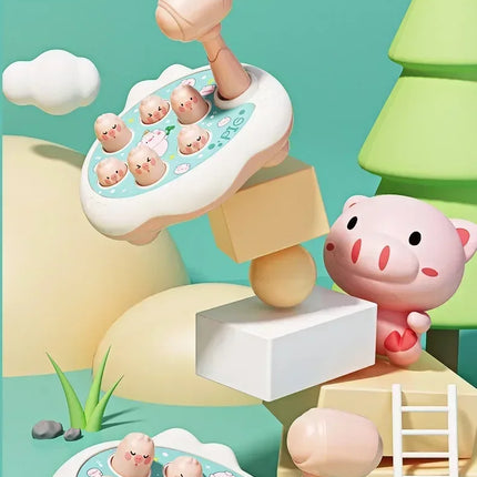 Duck/Frog/Pig Baby Toy Montessori Learning Game Educational Puzzle Gift for 12 24 Months Toddler Boy/Girl with Hammer