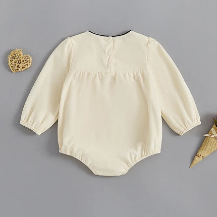 Baby Clothing  Girls Cute 3D Bow Rompers Toddler Infant Solid Long Sleeve Jumpsuits Newborn Autumn Clothes