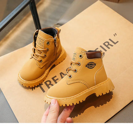 Children Ankle Boots 2025 Autumn Fashion Toddler Pu Leather Kids Short Boots Comfortable  Non Slip Outdoor Boys Girls Boots
