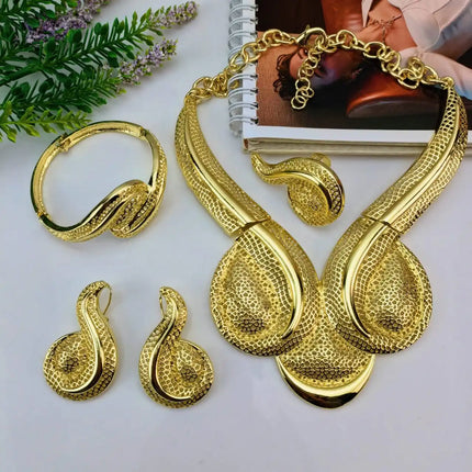 EMMA Jewellery Luxury Necklace Jewelry Sets For Women Dubai Gold Color African Arabic Wedding Bridal Collection Sets