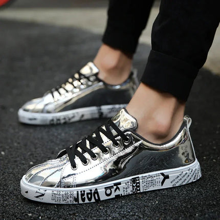 Couple Gold Silver Jogging Sneakers Men Hip Hop Casual Unisex Shoes Tennis Women Running Trainers Clunky Streetwear Footwear