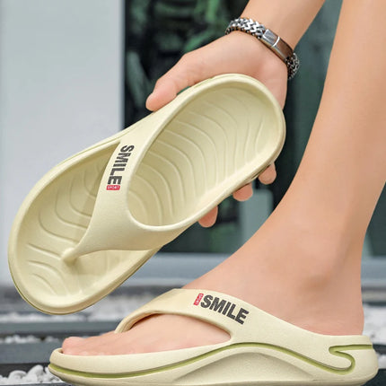 2025 Summer Man Slippers Soft Bottom Slides Non-slip Thick Soled Men's Slippers Flip Flops Indoor Outdoor Beach Sandals