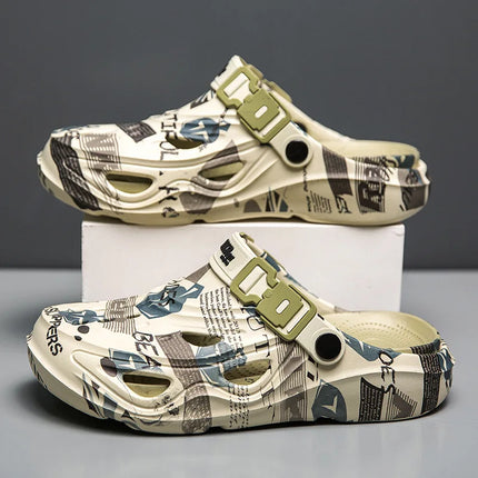 New Men Clogs Luxury Design Summer Shoes Sandals Daily Walking Beach Indoor Footwear Size 39-46 Comfortable Men Shoes Slippers