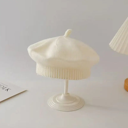 Fashion Baby Knitted Beret Hat Solid Color Children's Warm Hats Autumn Winter Painter Cap For Girls Kids Bonnet Accessories