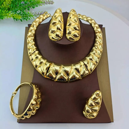 EMMA Jewellery Luxury Necklace Jewelry Sets For Women Dubai Gold Color African Arabic Wedding Bridal Collection Sets