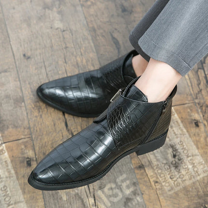 Hot Selling Pointed Chelsea Boots Europe America English Style High Top Shoes Men's Ankle Boots Office Men's Business Boots