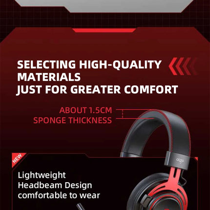 Aigo A700 Gaming Wired Headphone W/ HD Mic Scalable Virtual 7.1 Channel Sound Recognition 50mm Dynamic Headset for Esports FPS