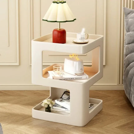 Simple Modern Bedside Side Table Space-Saving Multi-Functional Home Storage Rack Creative Stylish Removable 2-Tier Storage Table