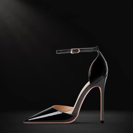 Bla Patent Leather Hollow out Strap High Heels Sandals Women's Pointed Toe Thin Heel Sexy 2025 New Spring Autumn