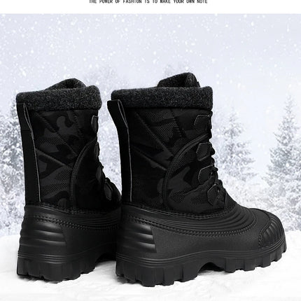 Winter Mid-calf Duck Boots for Men Warm Outdoor Snow Boots Waterproof Hunting Boots Working Boots Mens Camouflage Outdoor Shoes