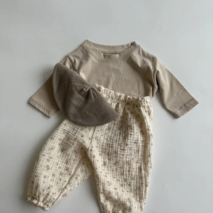 Organic Cotton Baby Pants Newborn Toddlers Autumn Spring Summer Winter Cute Print Soft Muslin Clothes Pants Pantalons Capris