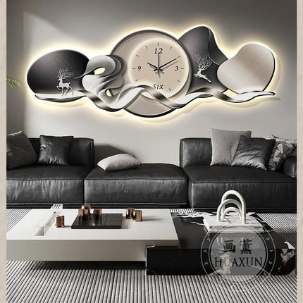 Art Mural Luxury Wall Clocks Interior Aesthetic Silent Minimalist Wall Watch Nordic Restaurant Reloj Pared Home Decoration