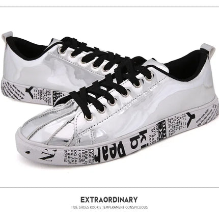 Couple Gold Silver Jogging Sneakers Men Hip Hop Casual Unisex Shoes Tennis Women Running Trainers Clunky Streetwear Footwear