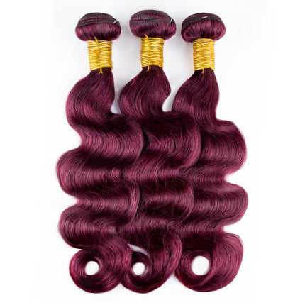 Wine Red #99J Remy Human Hair Weave 16-28 inch Long Silky Straight Unprocessed Virgin Brazilian Hair Weft Extensions for Women