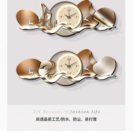 Art Mural Luxury Wall Clocks Interior Aesthetic Silent Minimalist Wall Watch Nordic Restaurant Reloj Pared Home Decoration
