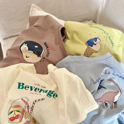 Children's Clothing T-Shirt Kids Clothes Boys Girls Summer Cartoon Tops Short Sleeve Clothes  Cotton Baby Clothing