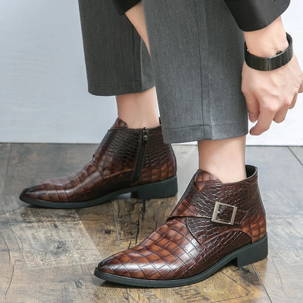 Hot Selling Pointed Chelsea Boots Europe America English Style High Top Shoes Men's Ankle Boots Office Men's Business Boots