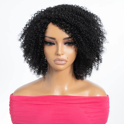 Brazilian Jerry Curly Human Hair Wigs For Women Dark Brown Colored Afro Kinky Hair Wigs Short Curly Hair full machine made Wig