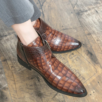 Hot Selling Pointed Chelsea Boots Europe America English Style High Top Shoes Men's Ankle Boots Office Men's Business Boots