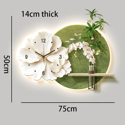 Creative Wall Clock Modern Living Room Wal Ladhesive Watch Nordic Interior LED Luminous Clocks Bedroom Large Clock Noiseless