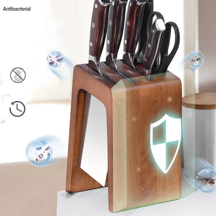 Thick Ebony Wood Kitchen Knife Holder Santoku Cleaver Storage Knife Rack Durable Knife Block Desktop Knife Stand Accessories