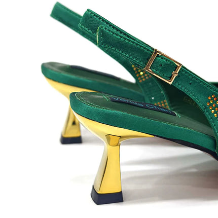 Newest Arrivals Special Design Silver Color African Women Shoes and Bag Set Pointed Toe Pumps for Wedding Party