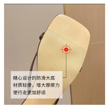 Flip-flops, Women Wear 2024 New Summer Half - Toe Sandals, Fashion Casual Mid-heel Chunky Sandals, Women's Shoes