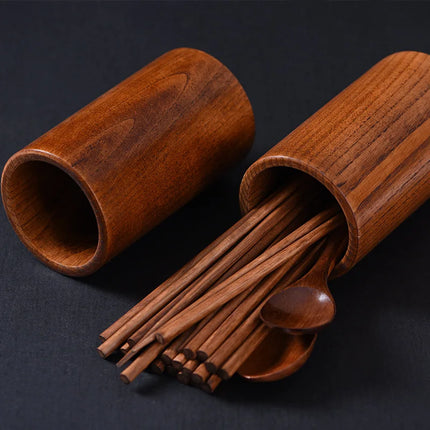 Kitchen Utensil Holder Wooden Chopsticks Storage Holders Kitchen Supplies Drainage Chopstick Cage