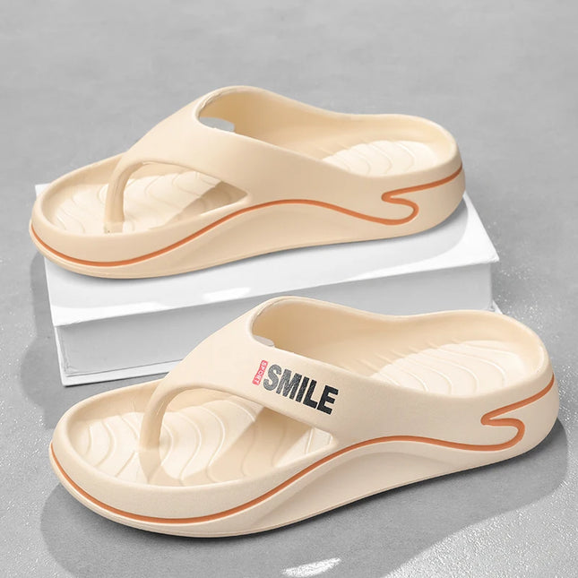 2025 Summer Man Slippers Soft Bottom Slides Non-slip Thick Soled Men's Slippers Flip Flops Indoor Outdoor Beach Sandals